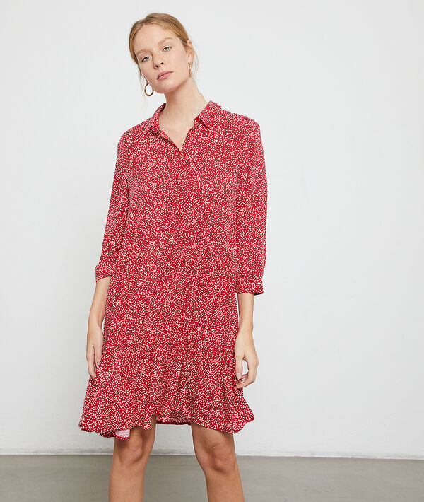 Vestido camisero estampado de corazones Vestido camisero estampado de corazones