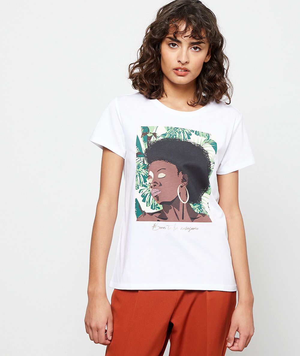 Camiseta serigrafiada blanco.