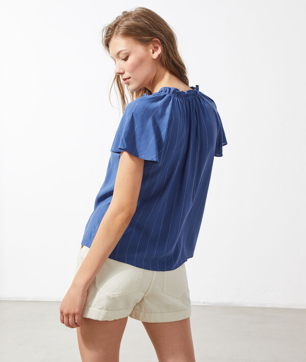 Blusa vaporosa, estampado de rayas Blusa vaporosa, estampado de rayas