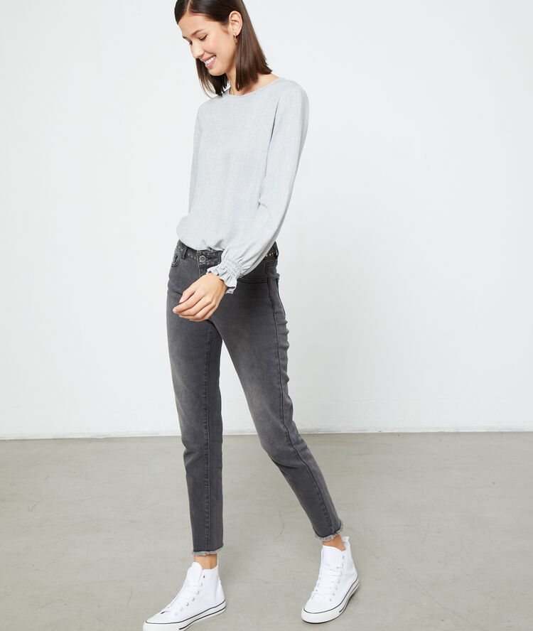 Blusa con la espalda abotonada c.gris.