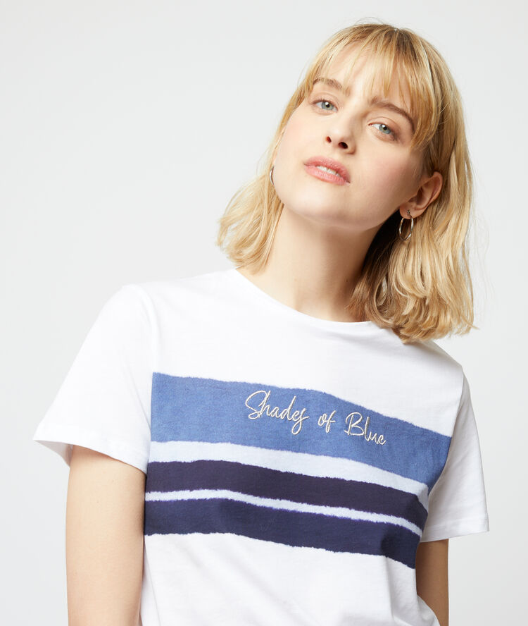 Camiseta ‘shades of blue’ blanco.