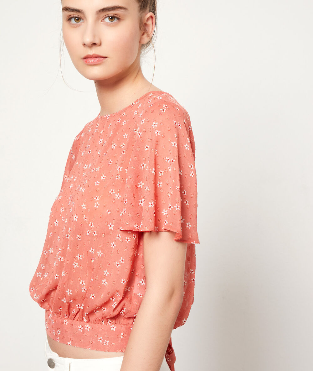 Blusa estampado floral rosa.