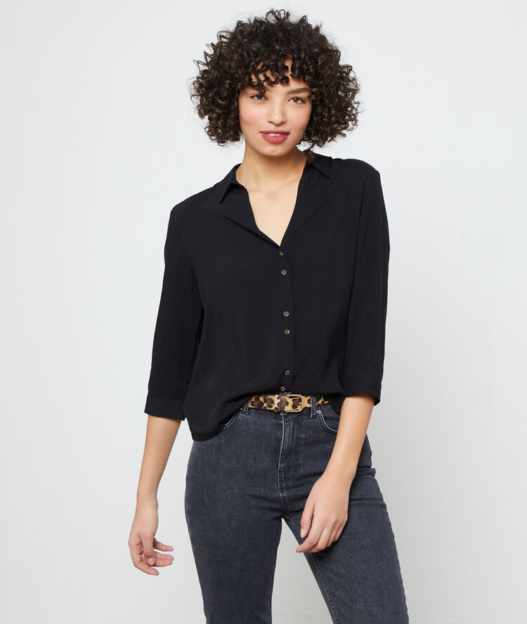Camisa lisa negro.
