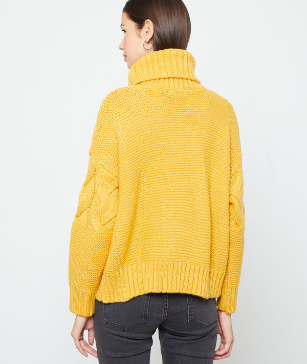 Jersey de cuello alto de punto trenzado Jersey de cuello alto de punto trenzado