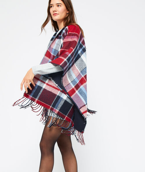 &Eacute;charpe poncho azul marino.