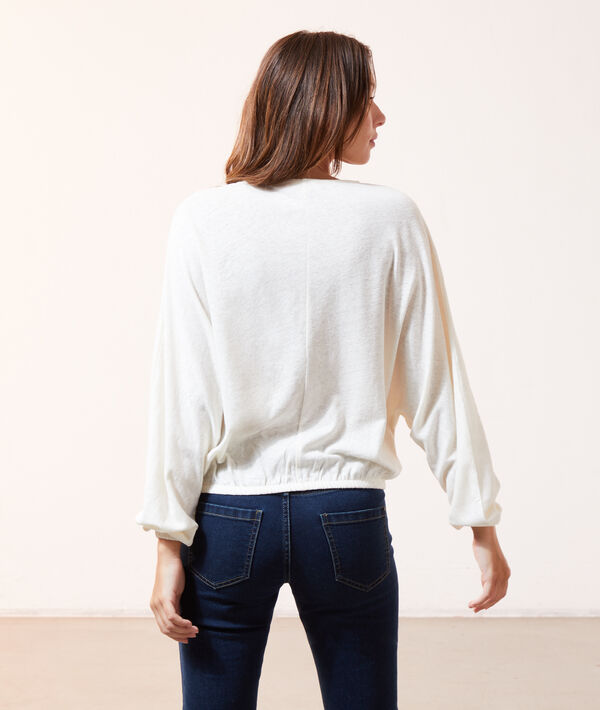 Blusa manga larga escote cruzado Blusa manga larga escote cruzado