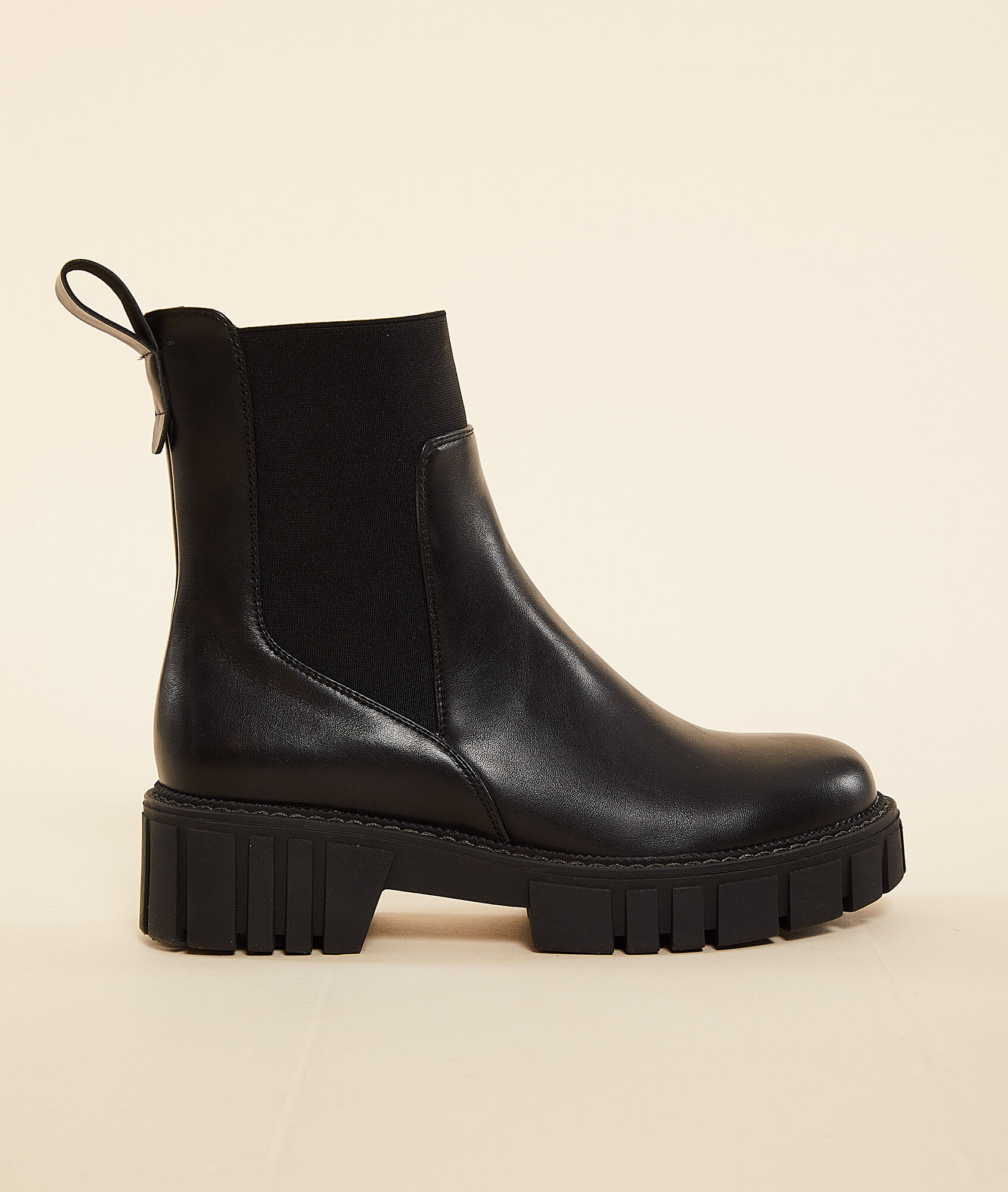 Botines de piel - BIKER - NOIR - ETAM