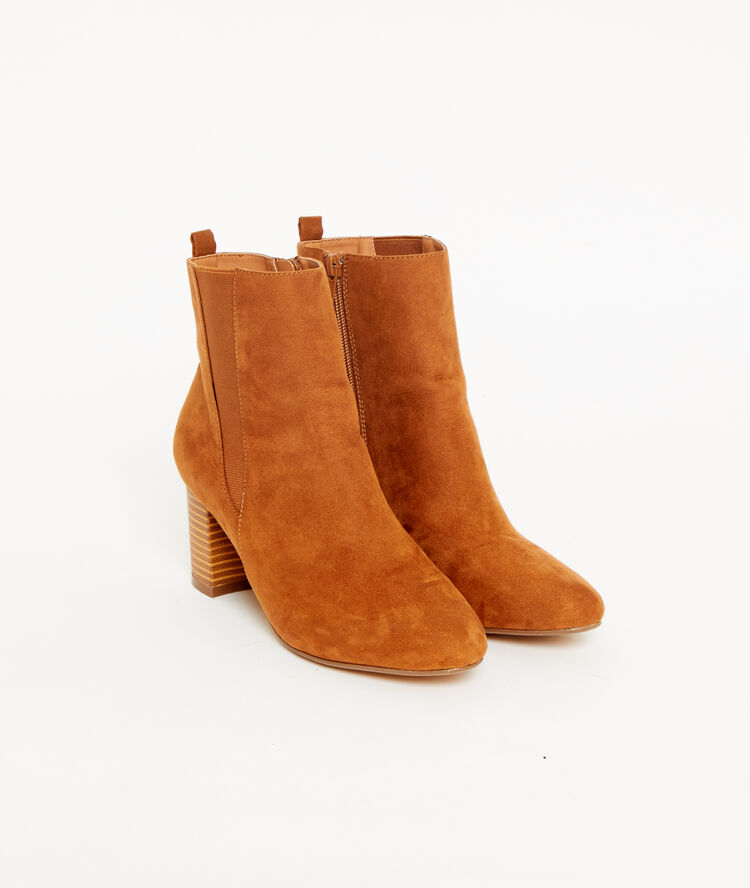 Botines de talón efecto ante c.camel.