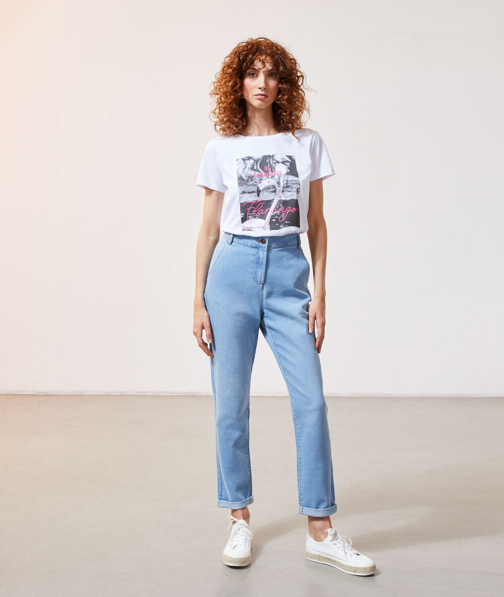 Camiseta estampada blanco.