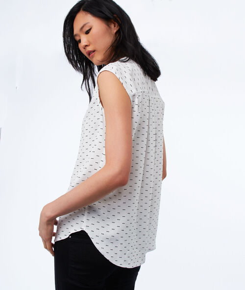 Blusa estampado de lunares crudo.