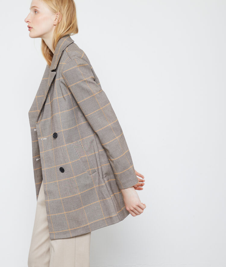 Trench de cuadros c.camel.