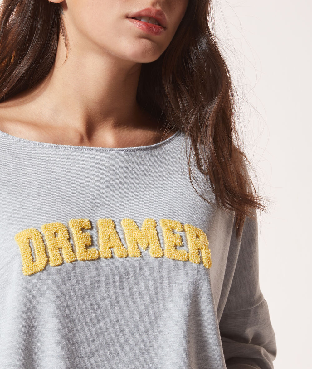 Sudadera ‘dreamer’ gris jaspeado.