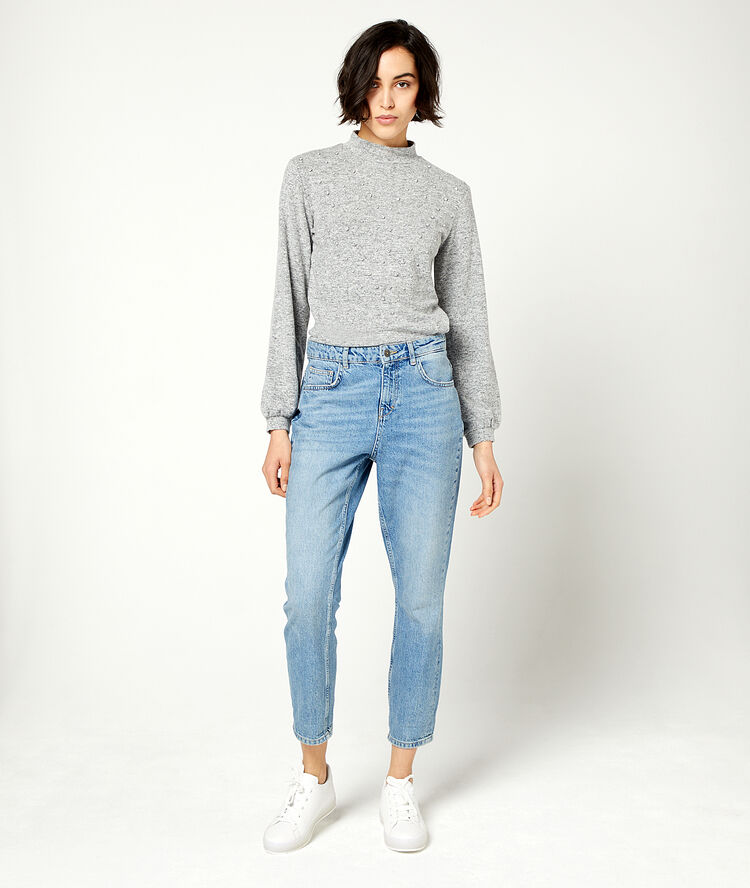 Top de punto con lentejuelas c.gris.