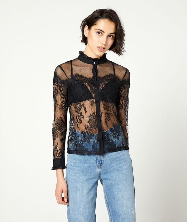 Top cuello cisne de guipur Top cuello cisne de guipur