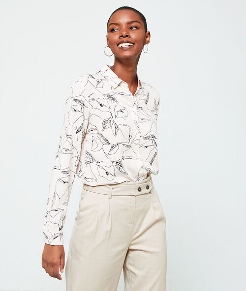 Camisa de estampado floral c.beige.
