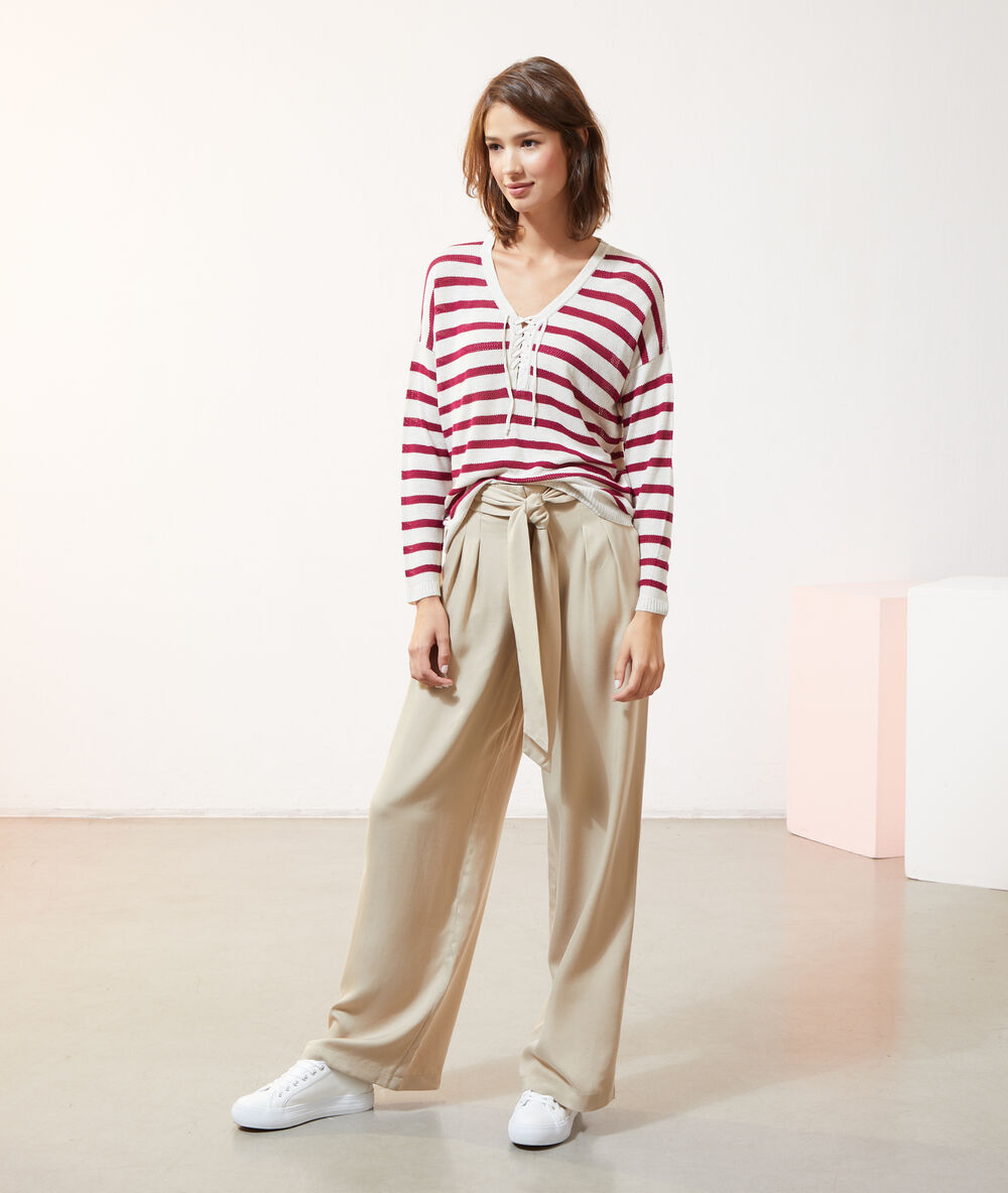 Pantalón ancho c.camel.