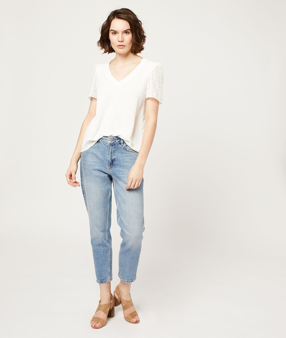 Blusa mangas caladas crudo.