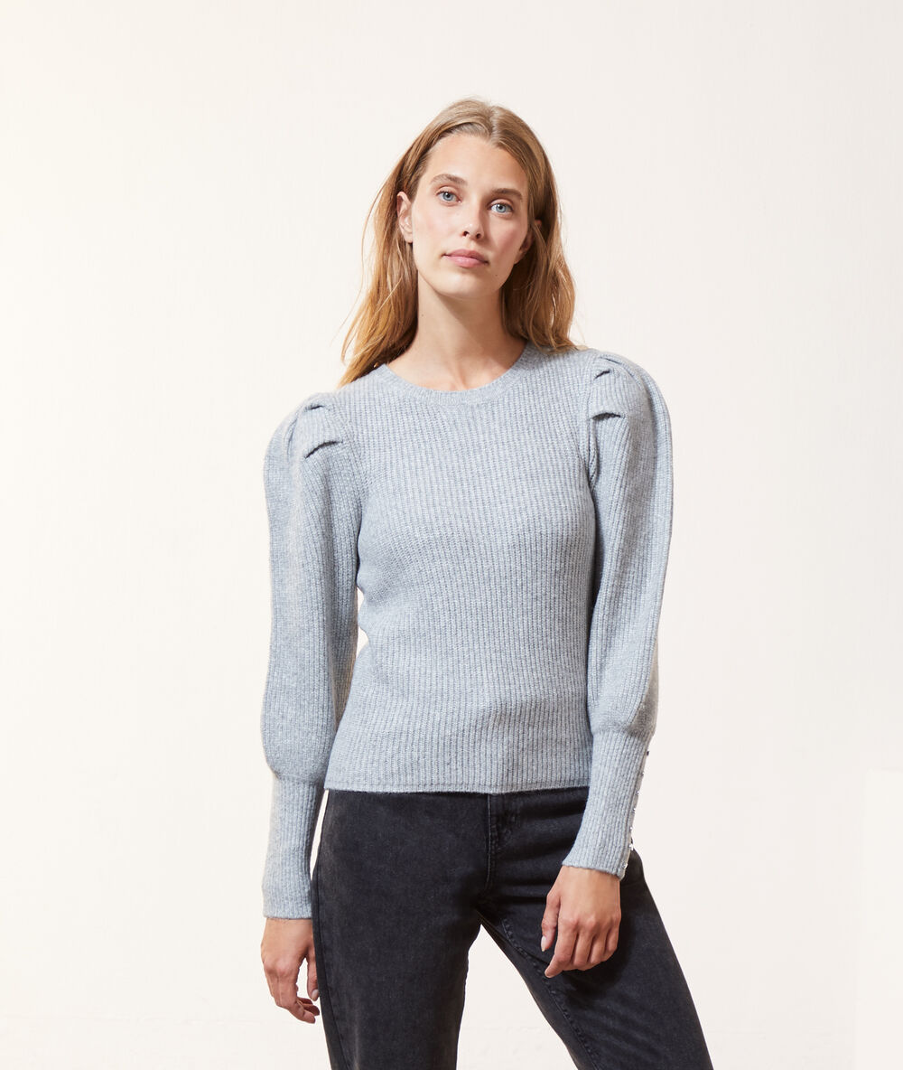 Jersey mangas abullonadas c.gris jaspeado.