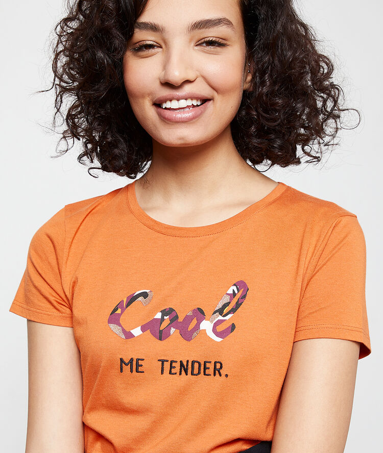 Camiseta ‘cool me tender’ naranja.