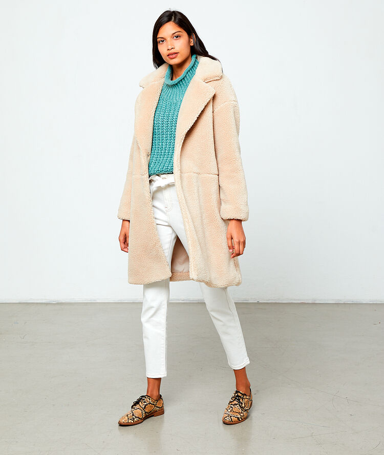 Abrigo efecto oveja c.beige.