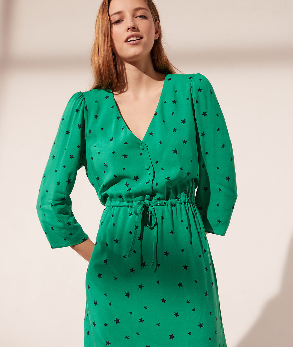 Vestido estampado estrellas clorofila.