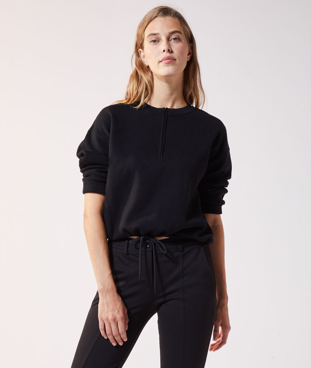 Sudadera cierre con cremallera negro.