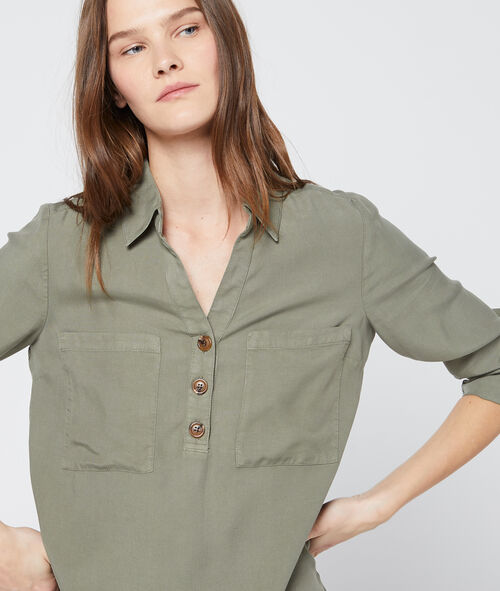 Blusa con botones de Tencel Blusa con botones de Tencel