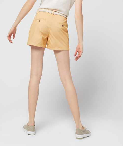 Short chino de rayas de algodón 100% orgánico Short chino de rayas de algodón 100% orgánico