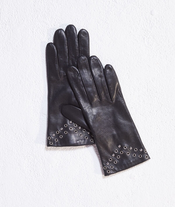 Guantes de piel con tachuelas Guantes de piel con tachuelas