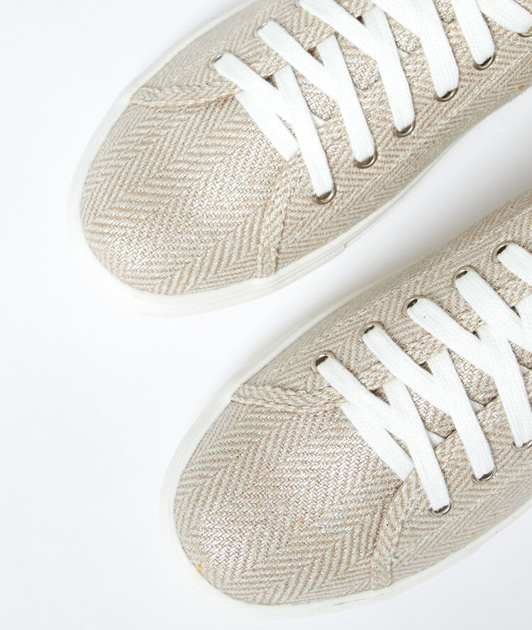Zapatillas de lino plata.