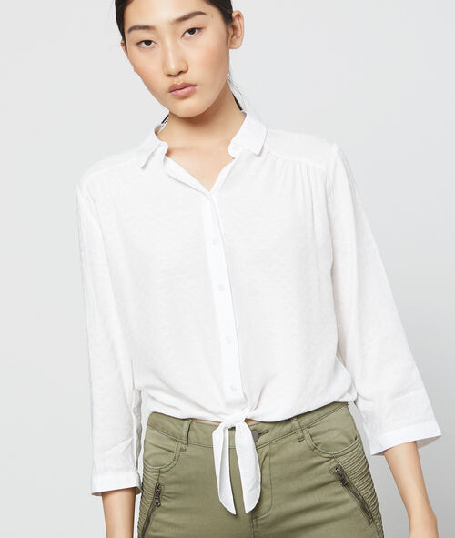 Camisa anudada con estampado Jacquard Camisa anudada con estampado Jacquard