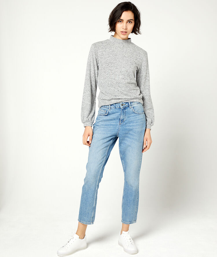 Top de punto con lentejuelas c.gris.