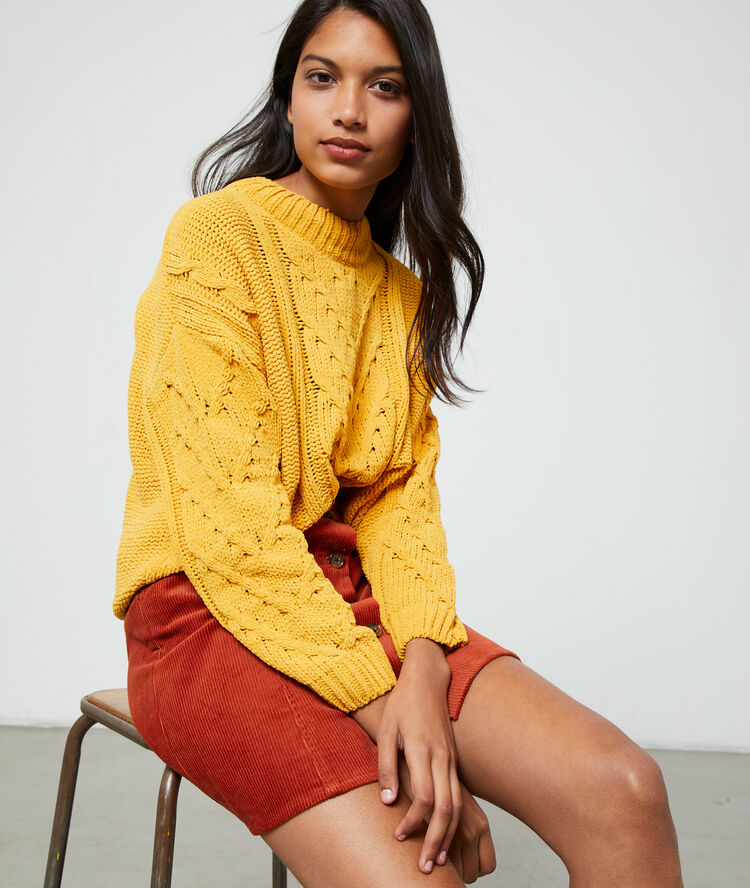 Jersey de punto cruzado c.ocre.