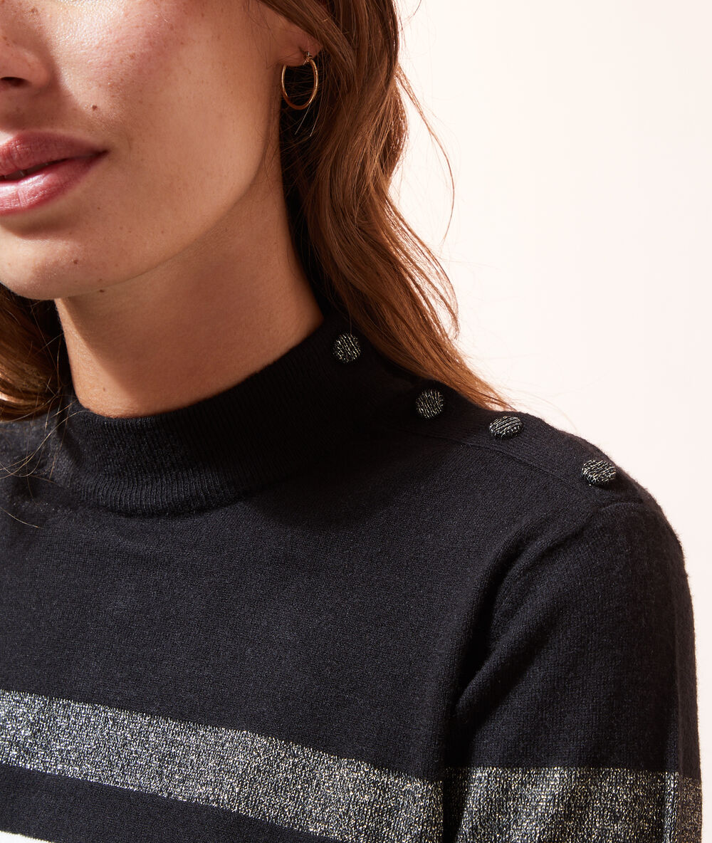Jersey de rayas marineras negro.