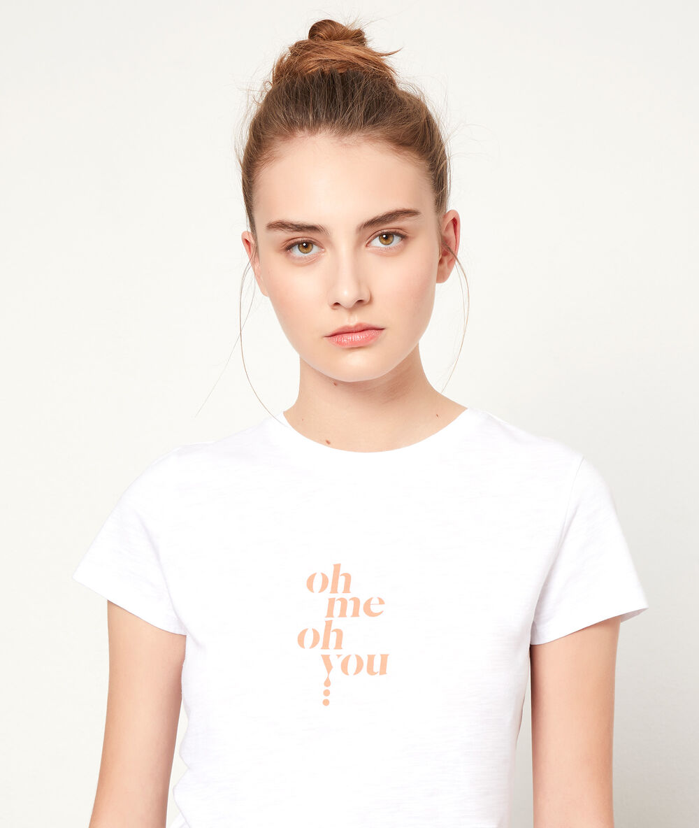 Camiseta 'oh me oh you' blanco.