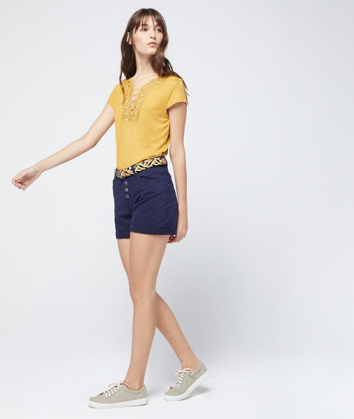 Short liso azul marino.