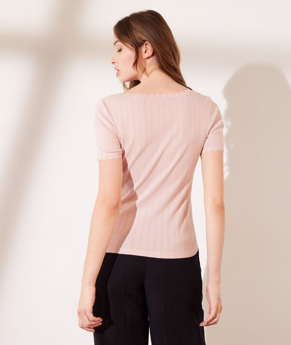 Camiseta estampado floral, motivos de encaje Camiseta estampado floral, motivos de encaje