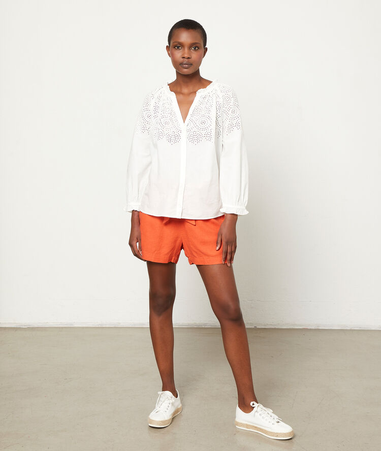 Blusa guipur crudo.