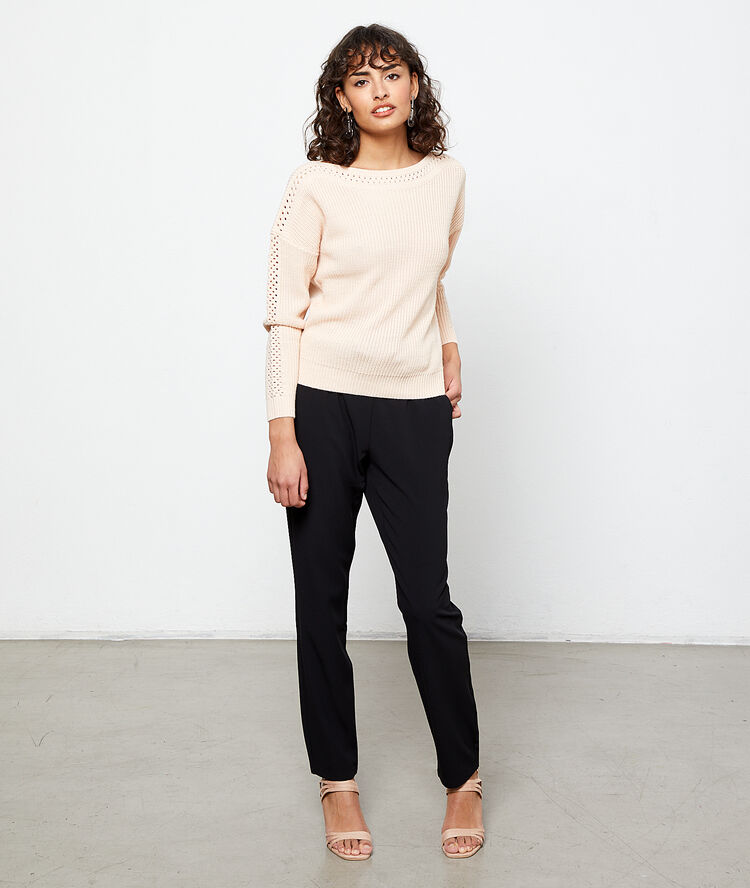 Jersey de mangas caladas rosa.