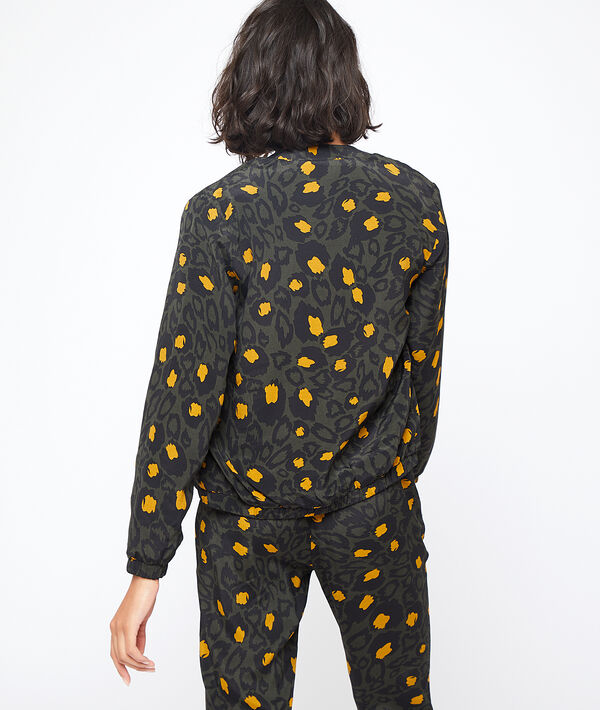 Chaqueta bomber estampada de hojas Chaqueta bomber estampada de hojas