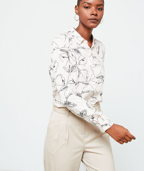 Camisa de estampado floral c.beige.