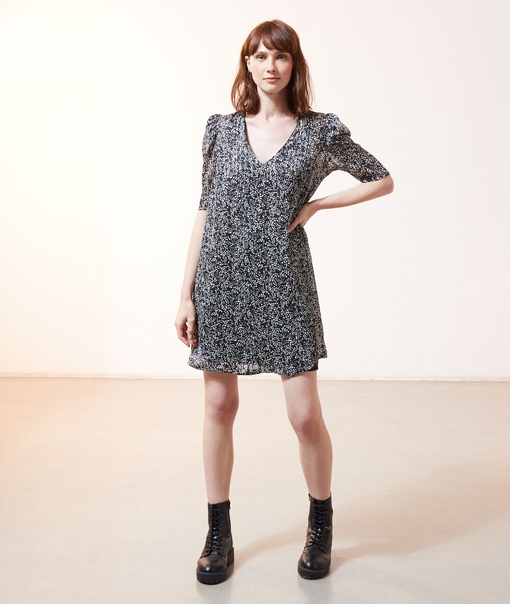 Robe droite 2 en 1 - brassière intégrée noir.