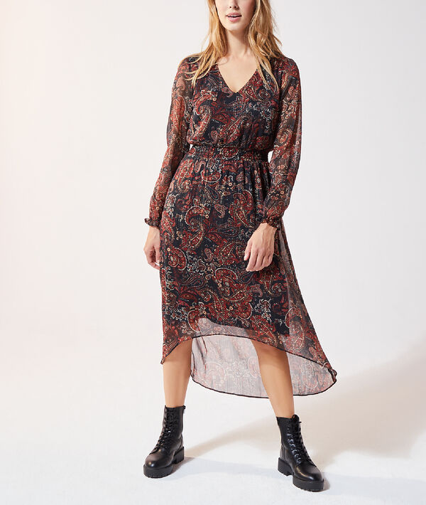Robe imprimée col V Robe imprimée col V