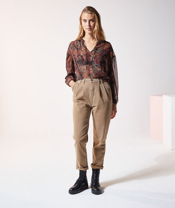Blouse transparente imprimé cachemire Blouse transparente imprimé cachemire