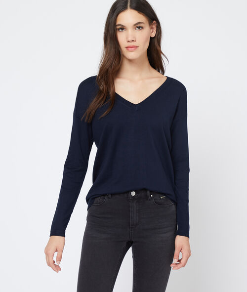 Pull col v en maille fine Pull col v en maille fine