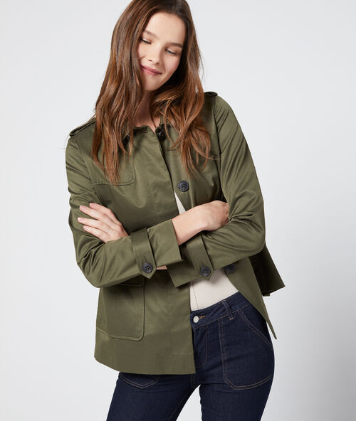 Chaqueta corta con botones c.caqui.