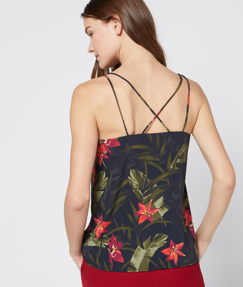 Camisola espalda cruzada estampado floral Camisola espalda cruzada estampado floral