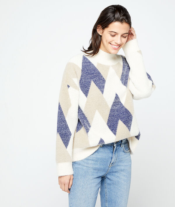 Jersey Jacquard de cuello alto Jersey Jacquard de cuello alto