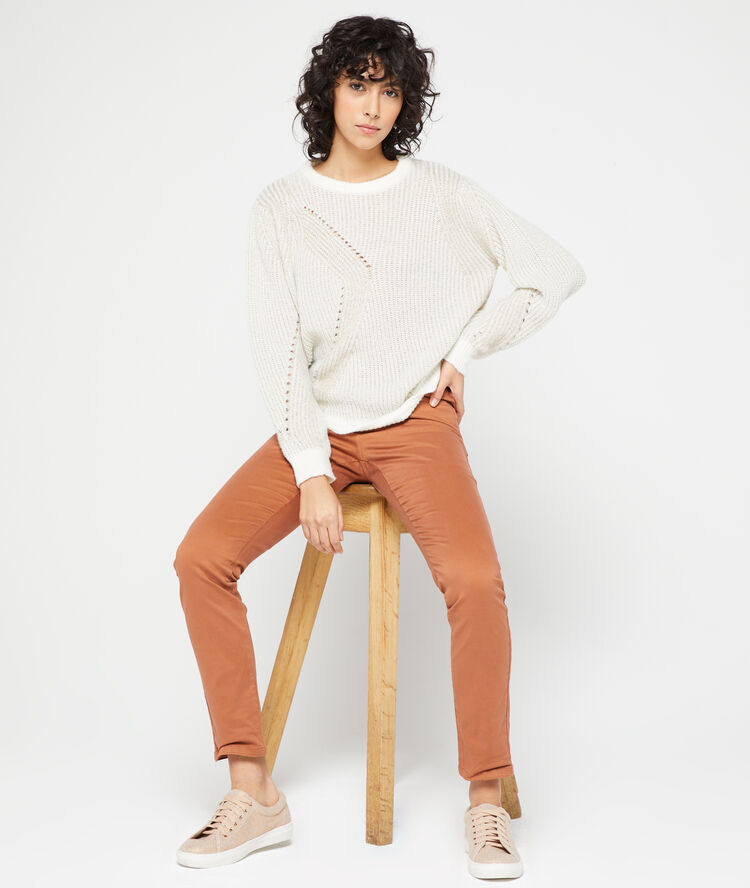 Pantalón ajustado de algodón tierra.