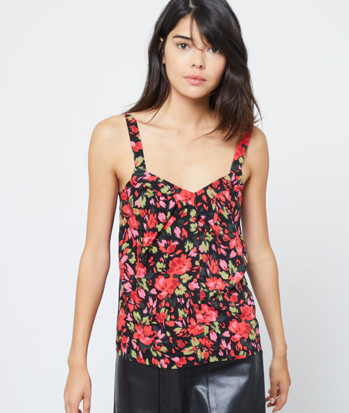 Camisola estampado floral negro.